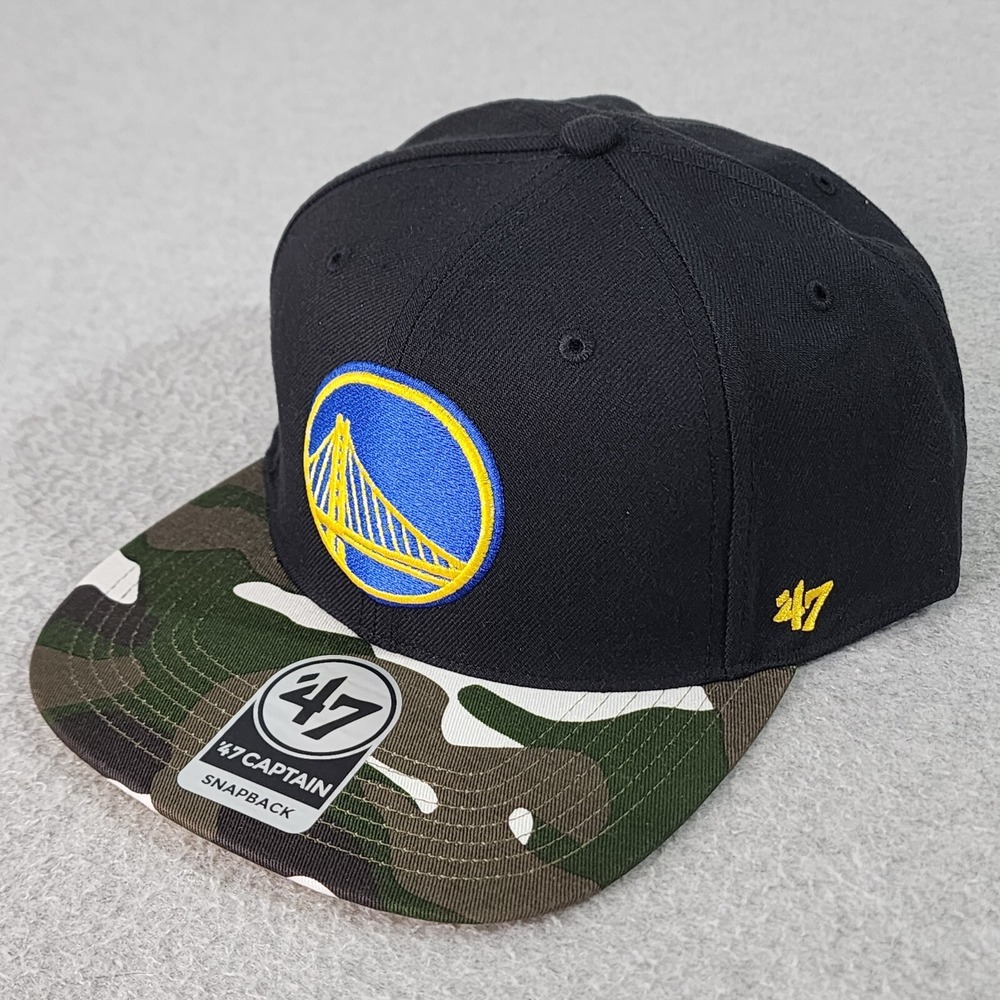 Golden State Warrior Hat Canteen 47 Brand Captain Snapback Adjustable Black Camo